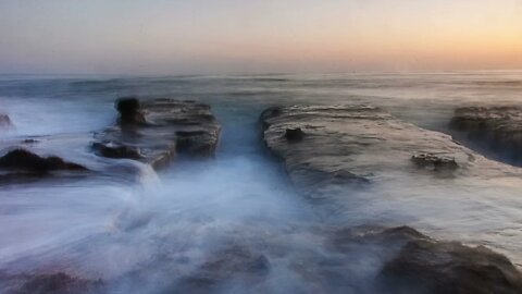 Fascinating Beach Sunset at La Jolla San Diego, California, with Tranquil Music.