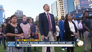 50 people become Americans before Padre game