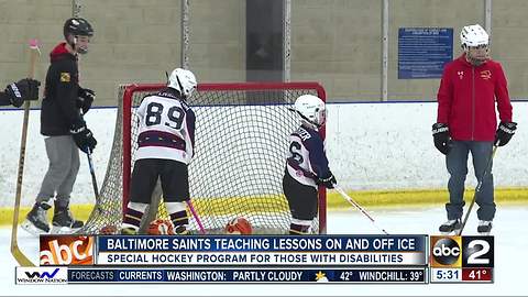 Baltimore Saints teach lessons on and off the ice for those with special needs