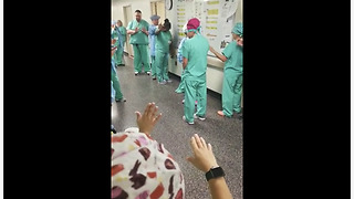 Caring Hospital Nurses And Doctors Pray For Staff And Patients