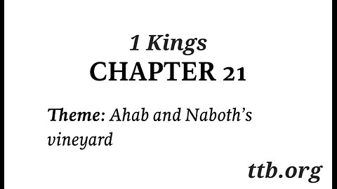 1 Kings Chapter 21 (Bible Study)