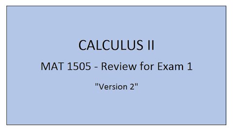 MAT 1505 - Review for Exam 1 (version 2)