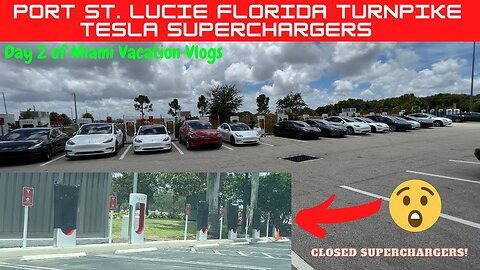 Port St. Lucie Florida Turnpike Tesla Superchargers! *Day 2 Miami Vacation Vlogs*