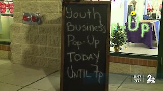 Pop-up shop at The Avenue in White Marsh, all items are made by children