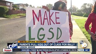 Lemon Grove parents pull kids out of class for rally