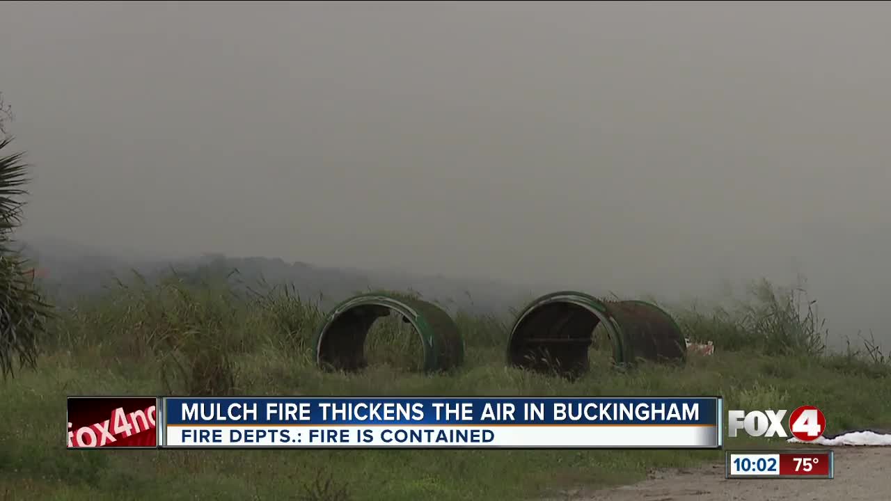 Crews respond to mulch fire in Buckingham.