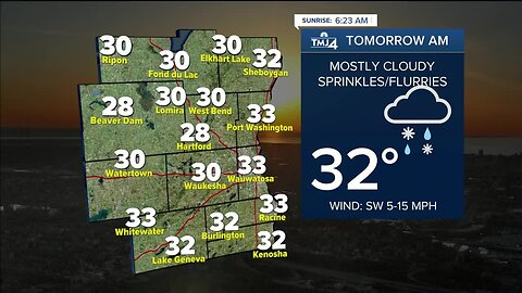 Chance of light snow, rain later this week