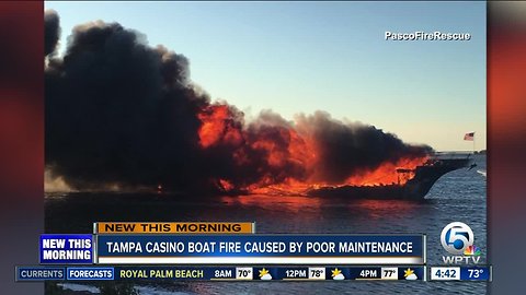 Poor maintenance blamed for Florida casino shuttle boat fire