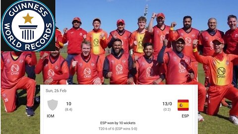 World Record: Lowest Score ever in T20 History|| All Team Out on 10 Runs|| Isle of men Vs Spain