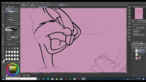 Drawing Bugs Bunny in CLIP STUDIO PAINT Timelapse drawing
