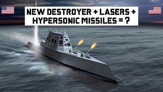 New Destroyer plus lasers plus hypersonic missiles #usnavy #hypersonicmissile #laser #usmilitary