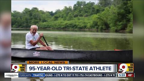 At age 95, competitive paddler Mike Fremont continues to hit the water three times a week
