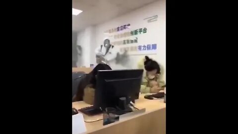 Office Workers Getting Sanitized In China