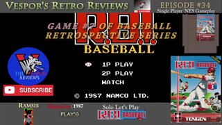 Solo Retro Let's Play |R.B.I. Baseball (NES)|Baseball Retrospective 7 | 🕹️⚾