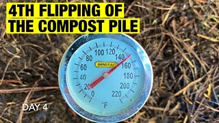 4th flipping of the compost pile