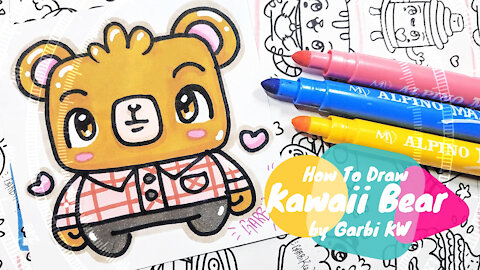 how to Draw Kawaii Bear- Handmade drawings by Garbi KW