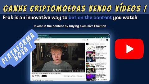 Plataforma NOVA para Ganhar Criptomoedas VENDO VIDEOS