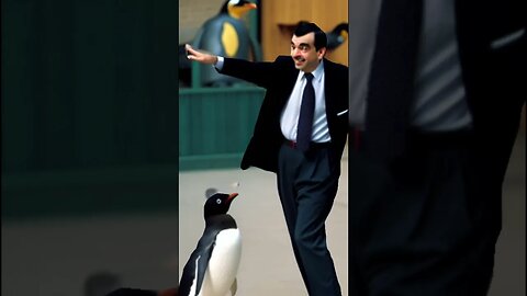 Mr Bean Dancing With A Penguin [A.I] #shorts #mrbean