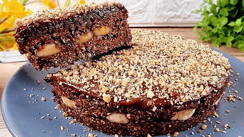Take oats, cocoa and bananas and make this wonderful dessert! Without sugar, without milk