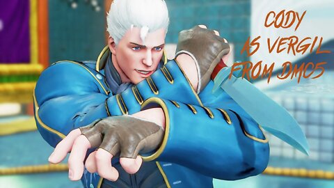 Street Fighter V Cody as Vergil from DMC5 Outfit