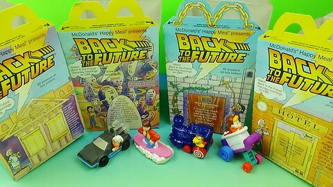 1991 BACK TO THE FUTURE ANIMATED SERIES Full set of 4 HAPPY MEAL COLLECTIBLES VIDEO REVIEW (REVISIT)
