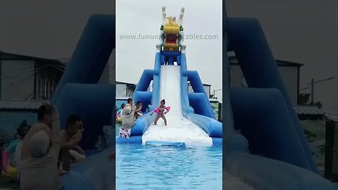 160ft Long Giant Dragon Water Slide #inflatables #inflatable #slide #bouncer #catle #jumping