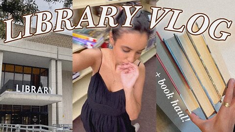 come to the library with me! + huge book haul! *library vlog*