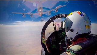 Gettin’ It In! 😉- Iraq Iron Maiden Tanking - EA-18G Cockpit View of the Mighty Stratotanker’s Tummy