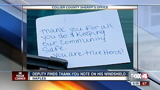 Collier County deputy receives thank you note
