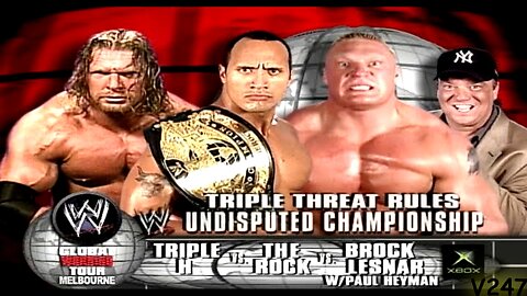 The Rock vs Triple H vs Brock Lesnar Global Warning 2002 Highlights