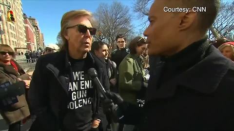 Paul McCartney joins New York City March for Our Lives protest