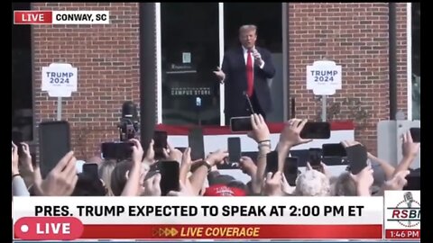 TRUMP❤️🇺🇸🥇SPEAK TO MASSIVE CROWD OUTSIDE THE ARENA IN CONWAY SC💙🇺🇸🏅🏟️⭐️