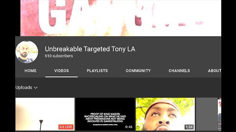 fake targeted individual shill He changed his channel name to Unbreakable Targeted Tony LA