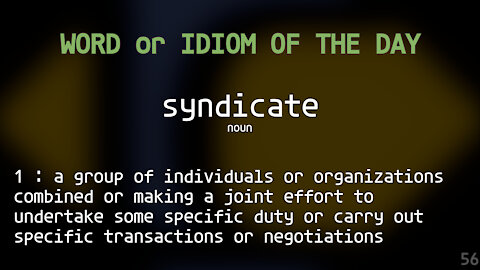 Word Of The Day #056 - Syndicate