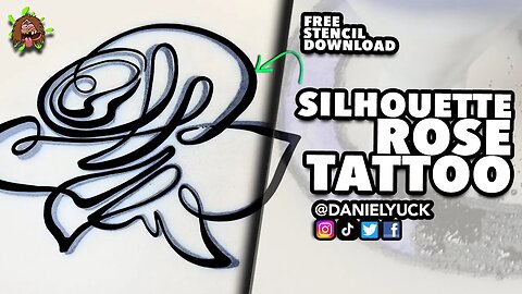 Silhouette Rose Tattoo From Idea To Stencil (FREE STENCIL INCLUDED)
