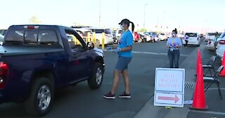 Steady stream of voters dropping off mail-in ballots in Las Vegas
