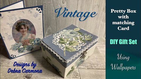 Wallpapered Pretty Box with Matching Card