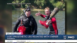A deep dive helped get one man his prosthetic leg back!