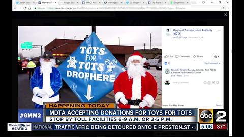 Maryland tolls collecting donations for 'Toys for Tots'