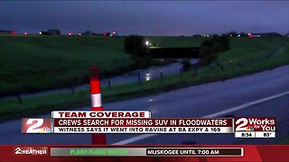 Search for missing SUV in floodwaters