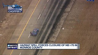 Truck carrying human waste spills load, forces closure of NB I-75 in Monroe County