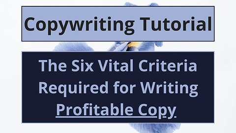 Copywriting Tutorial: The 6 Vital Criteria Required for Writing Profitable Copy That Sells