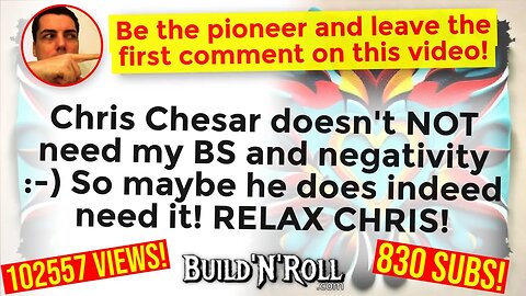 Chris Chesar doesn't NOT need my BS and negativity :-) So maybe he does indeed need it! RELAX CHRIS!
