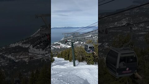 Heavenly Gondola lifts cable car from the sightseeing peak at South Lake Tahoe. #shorts #laketahoe