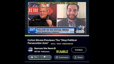 Colton Moore on War Room talking 'stop political persecutions act'