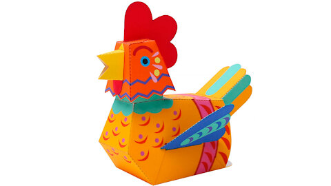 Paper decoration chicken/Pollo de decoración de papel/Galinha de decoração de papel