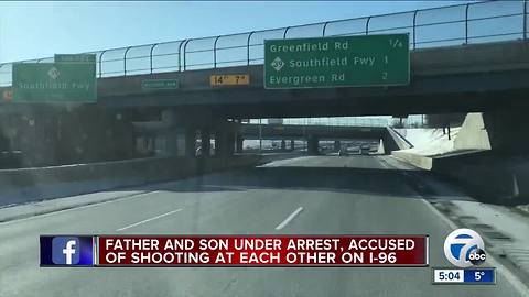 Dad shoots son driving in other car on I-96 in Detroit