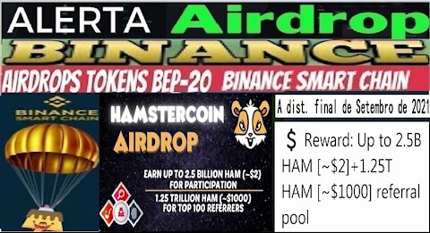 【Airdrop HamsterCoin】Ganhe 2.5 Bilhão HAM($2) | Pool de Ref. 1.25 Trilhão HAM($1000) | Renda Extra