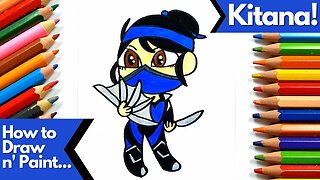 How to Draw and Paint Kitana from Mortal Kombat Chibi Version