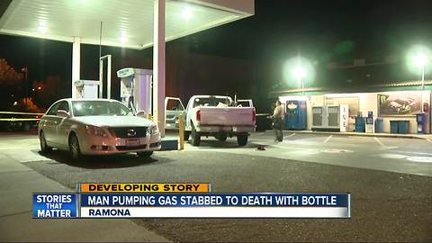 Fatal stabbing at Ramona gas station under investigation